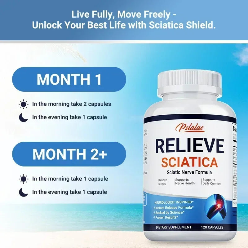 Relieve Sciatica Capsules Reduce Joint Pain,Restore Mobility, Balance Inflammation,Support Nerve & Bone - GilloServ