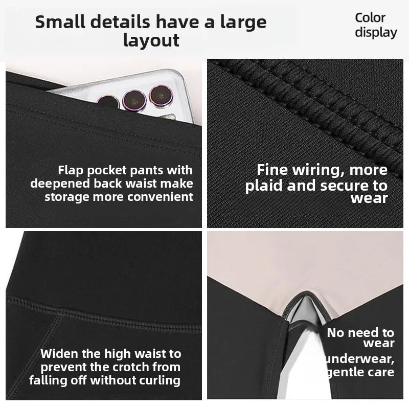 Women's Gym Fitness Tight Pants Non Wearing Underwear 7A Antibacterial Yoga Pants Hip Lifting Bottom Exercise Fitness Pants 2025 - GilloServ