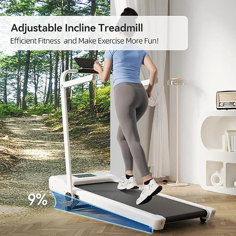 Hot Walking Pad Treadmill with 9% Incline Under-Desk for Home/Office 37.4inch Belt LCD Display Portable Foldable Safety Armrest - GilloServ