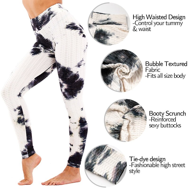 Booty Enhancing Tie-dye Print Workout Pants Gym Fitness - GilloServ