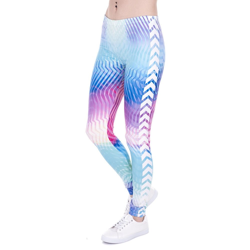 Brand Women Leggings White Arrowa Hologrephic Printing