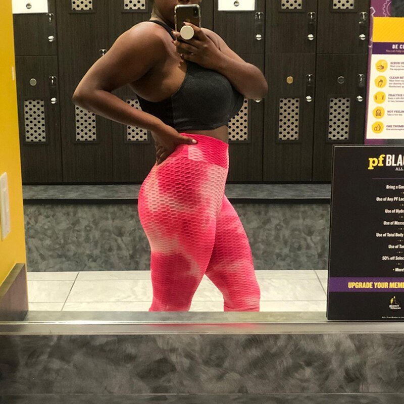 Butt Ruched Yoga Pants Tie-dye Streetwear High Waist - GilloServ