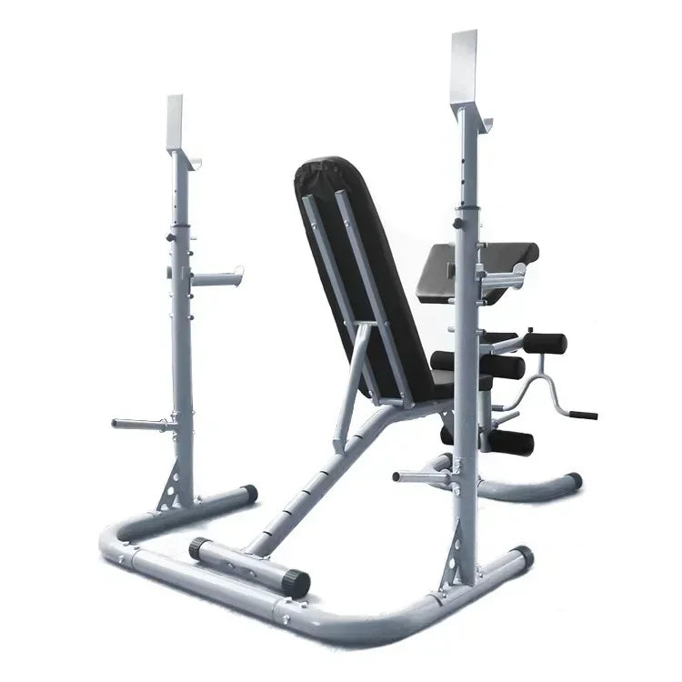 Multi-Function Barbell Weight Lifting Power Rack Adjustable Bench Gym Fitness Equipment Strength Dumbbell Bench - GilloServ