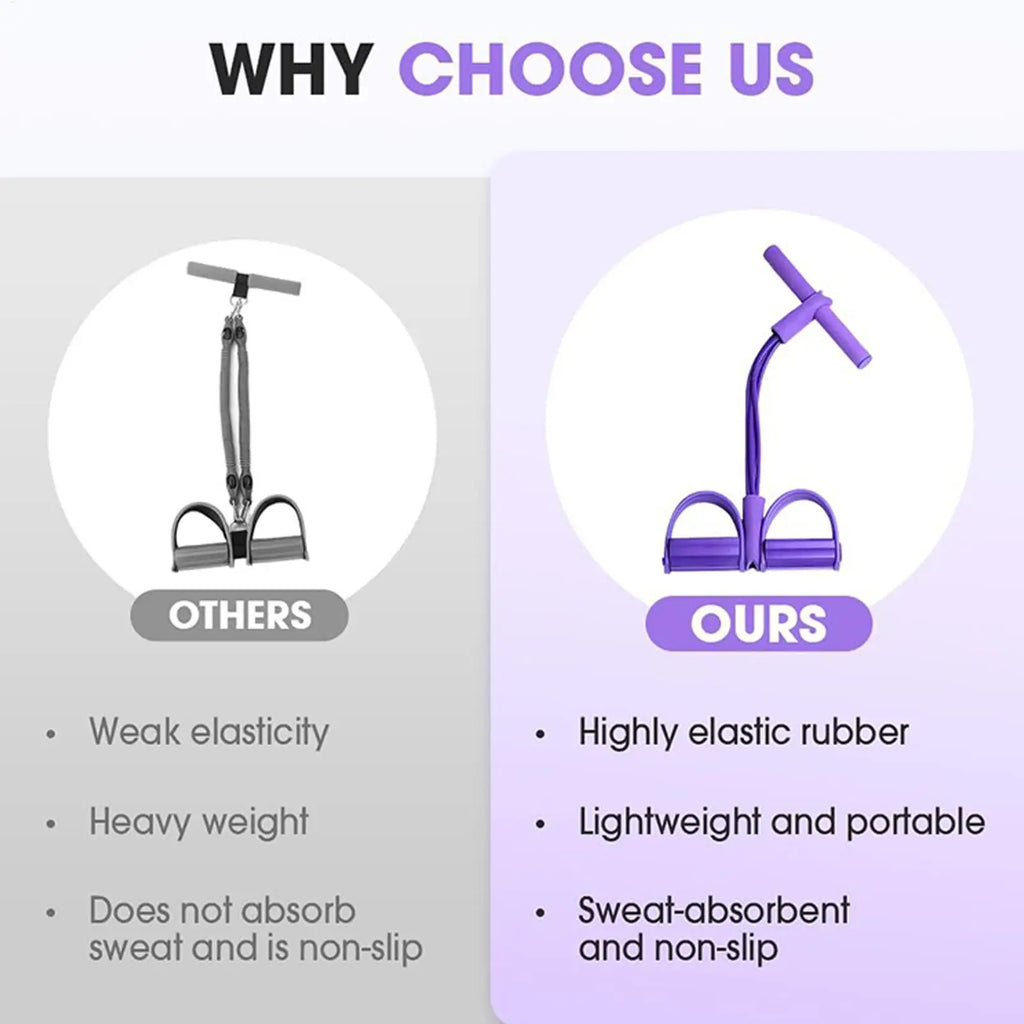 Fitness Resistance Bands 4 Tube Pedal Puller Exercise Resistance Band - GilloServ