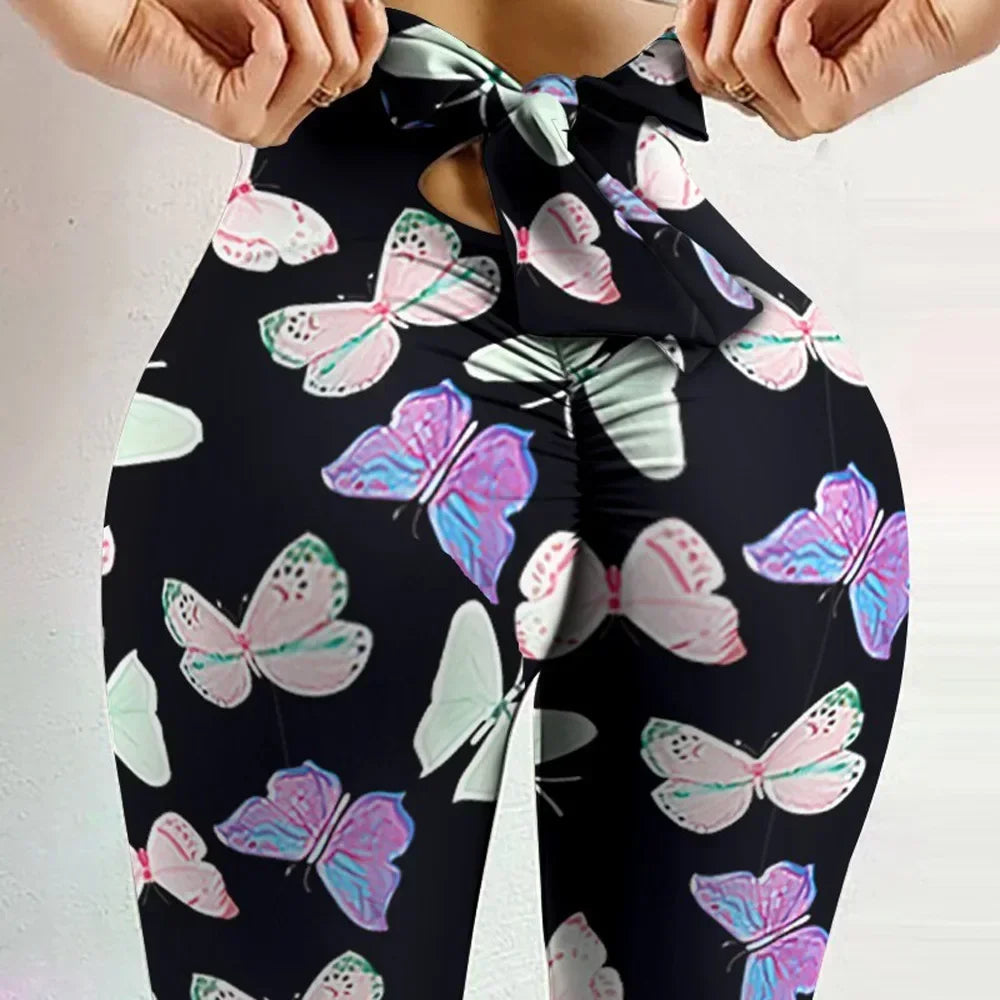 High Waist Sexy Butterfly Printed Leggings Yoga Pants// Legging - GilloServ