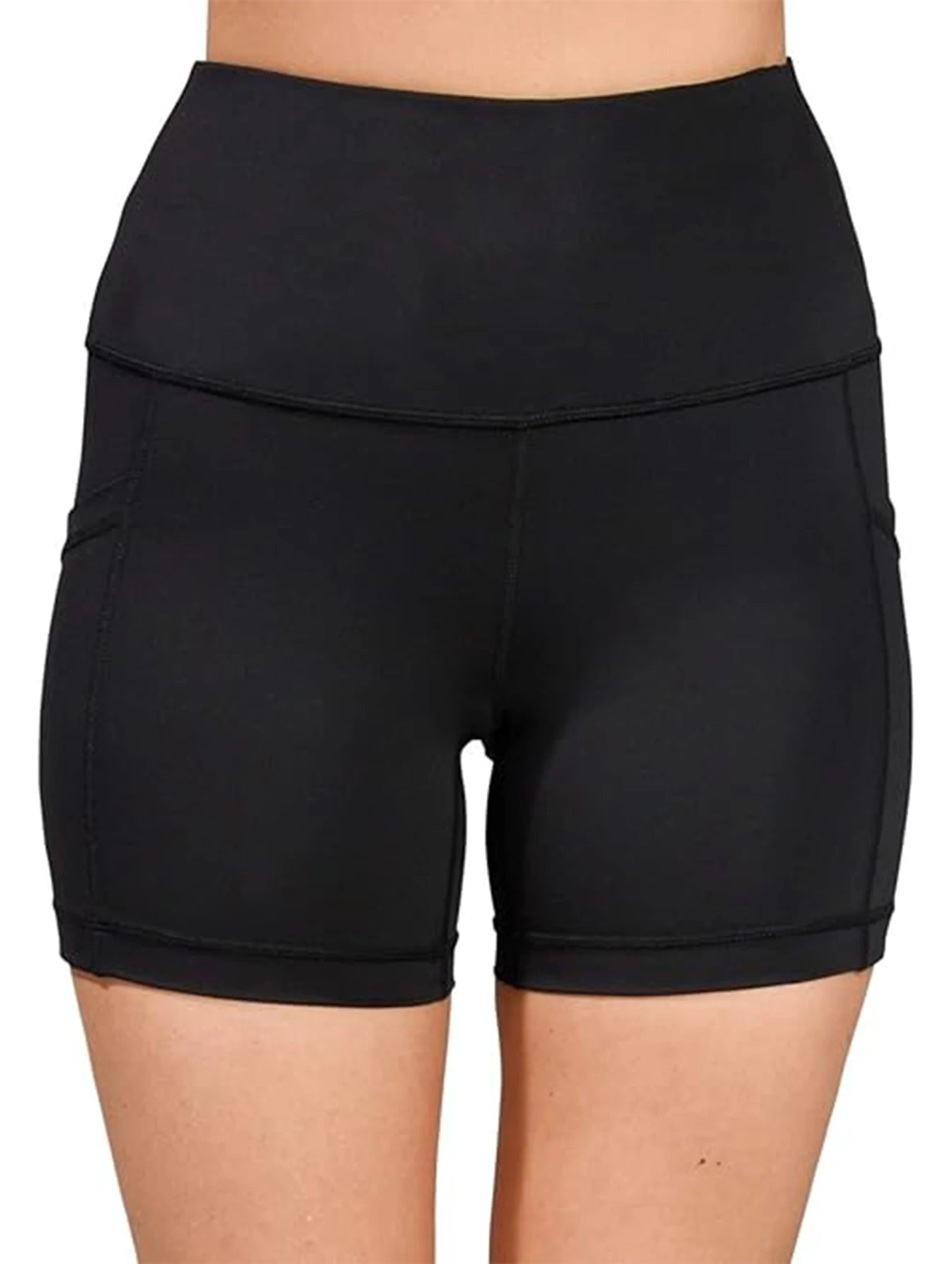 Fitness Shorts Yoga Pants with Pockets Sporty Leggings Active Wear for Women Comfortable Running Trousers - GilloServ