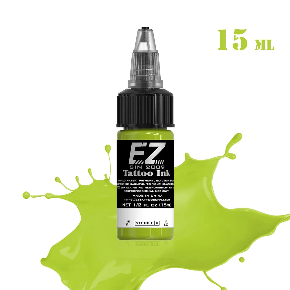 EZ Best Tattoo INK 25 Colors  1/2 oz 15ml/Bottle 3D Makeup Beauty Skin - GilloServ