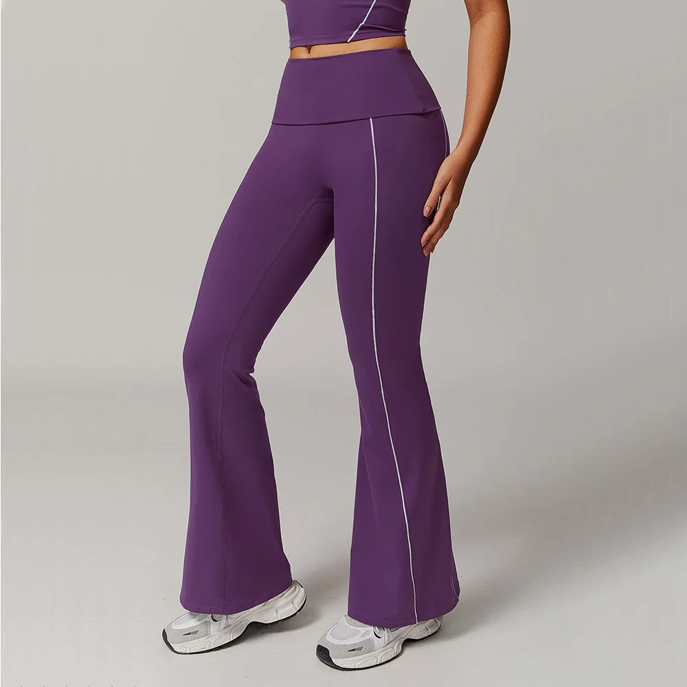 Fitness Bell-bottoms Women Sport Leggings High Waist Wide Leg - GilloServ