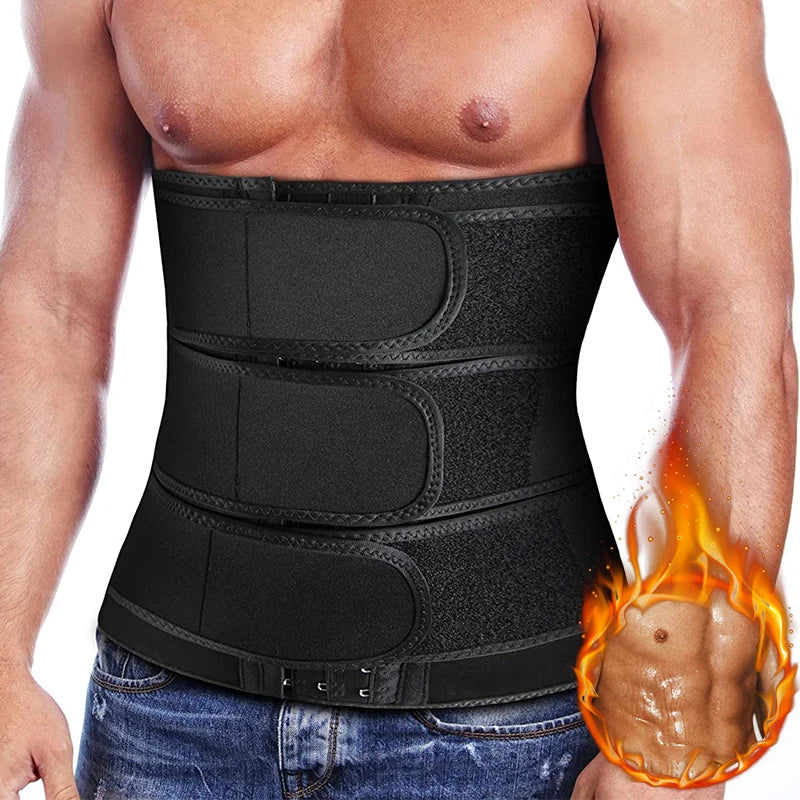 Mens Waist Trainer Corsets Fitness Trimmer Belt// Slimming Body Shaper Weight Loss Sauna Sweat Girdle Workout Fat Burner Fajas - GilloServ