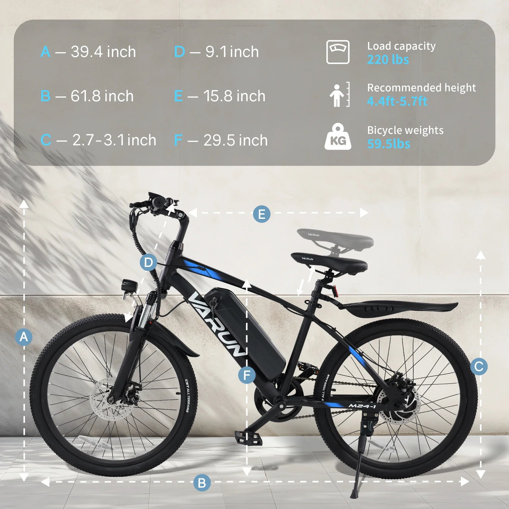 Comfort Ride Adult  M24-1 E-Bike 250W Motor 36V 7.8Ah Battery Mountain/City Commute Bike Electric Bike 24 Inch Tires - GilloServ