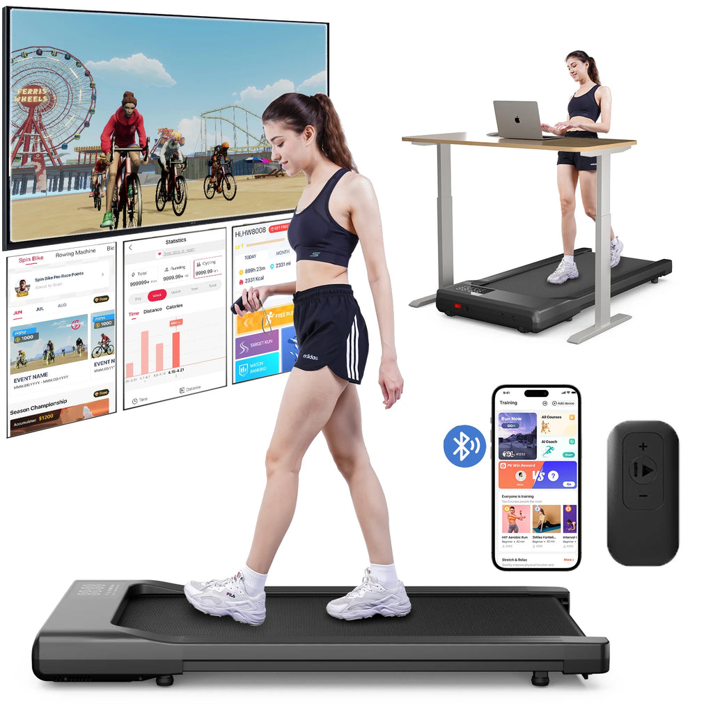 Promoation Walking Treadmill 2.5HP 1-6km/h Speed Anti-Slip Shock Absorption Portable Treadmill for Home Office Exercise Machine - GilloServ