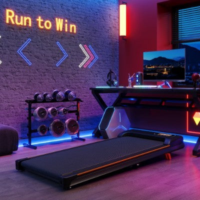 Folding Under Desk Walking Pad Treadmill With Adjustable Incline, 1-6 Km H Low Noise For Home  Office, LED Display, Magnetic Remote Control, Transport Wheels  Plug, Black. - GilloServ