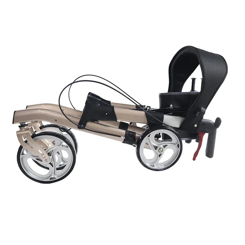 Wholesale Easy Folding Senior Walker with Padded Backrest, Lightweight Mobility Walking Aid for Adult Elderly - GilloServ