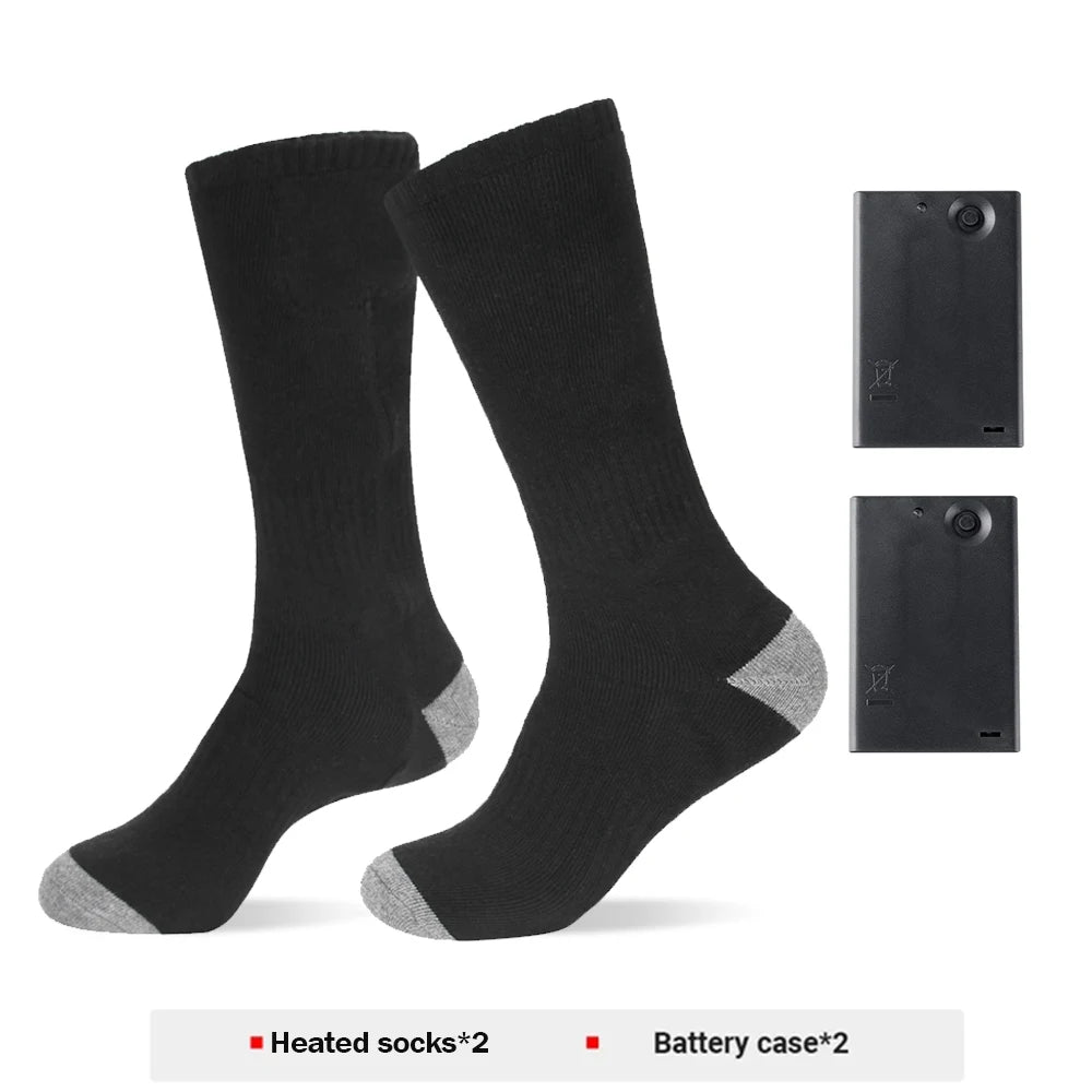Heated Winter Socks// Warm Snowmobile Skiing// Heated Socks With Battery Case Outdoor Sport - GilloServ