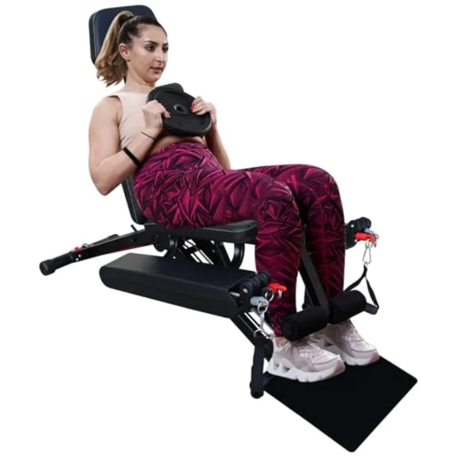 Multifunctional Fitness Chair & Adjustable Strength Training Bench for Full Body Workout, Fast Folding Weight Bench for Home Gym - GilloServ