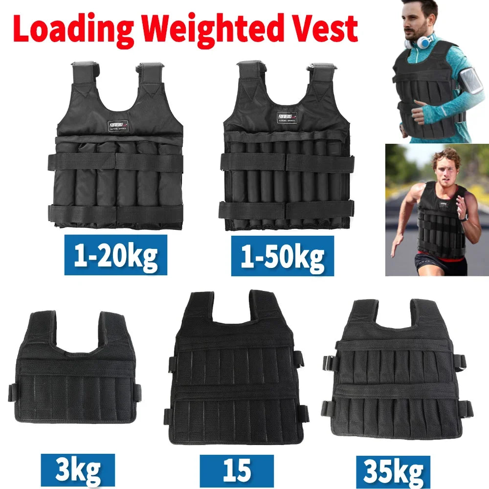 1-50kg Weighted Vest Adjustable Loading Weight Jacket Exercise Waistcoat - GilloServ