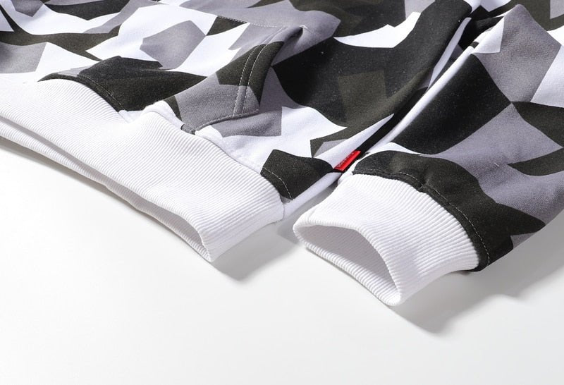 Camouflage Hooded Sweatshirts Fashion Mens Streetwear