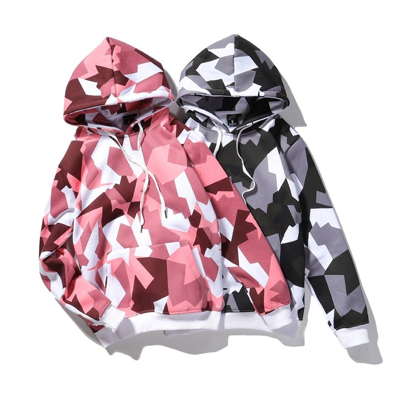 Camouflage Hooded Sweatshirts Fashion Mens Streetwear