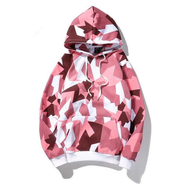Camouflage Hooded Sweatshirts Fashion Mens Streetwear