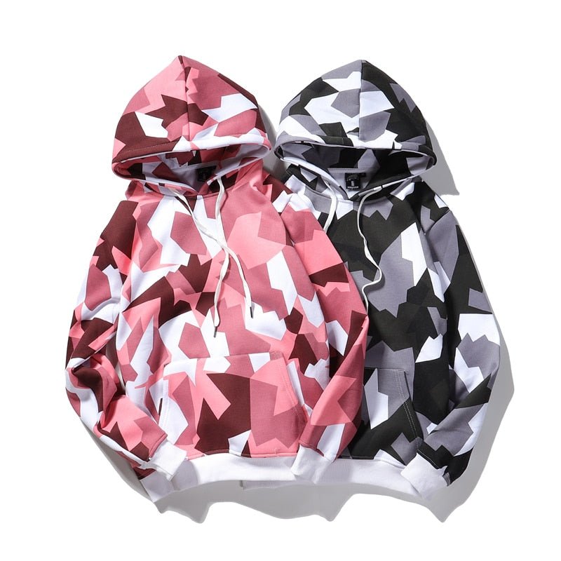 Camouflage Hooded Sweatshirts Fashion Mens Streetwear