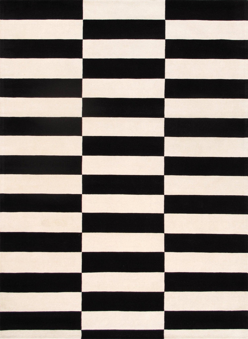 Canvello Modern Hand-Tufted White/Black Bsilk & Wool Area Rug- 8'9" X 11'9"-0