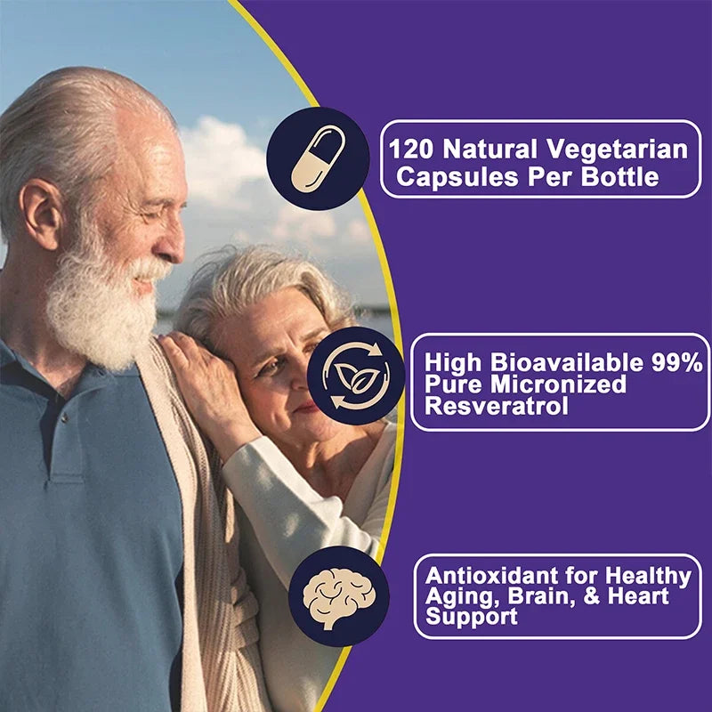 Resveratrol Capsules - Antioxidant Supplement To Support Circulatory Health and Overall Wellness - Non-GMO - GilloServ