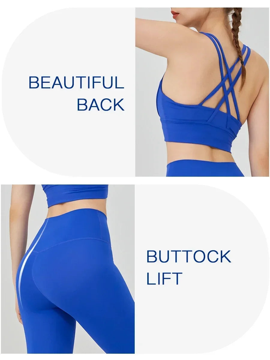 Yoga Clothes Women's Tracksuit Athletic Wear Pilates Fitness Suit - GilloServ