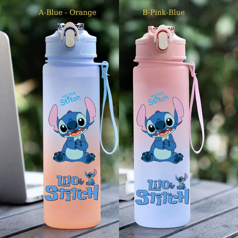 750ML Stitch Straw Water Bottle Eco-Friendly Plastic Water Cup - GilloServ