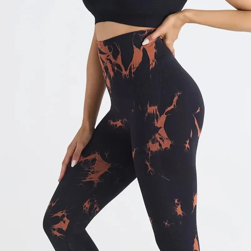 Women's High-Waisted Tie-Dye Yoga Leggings - Hip-Lifting Fitness Pants - GilloServ
