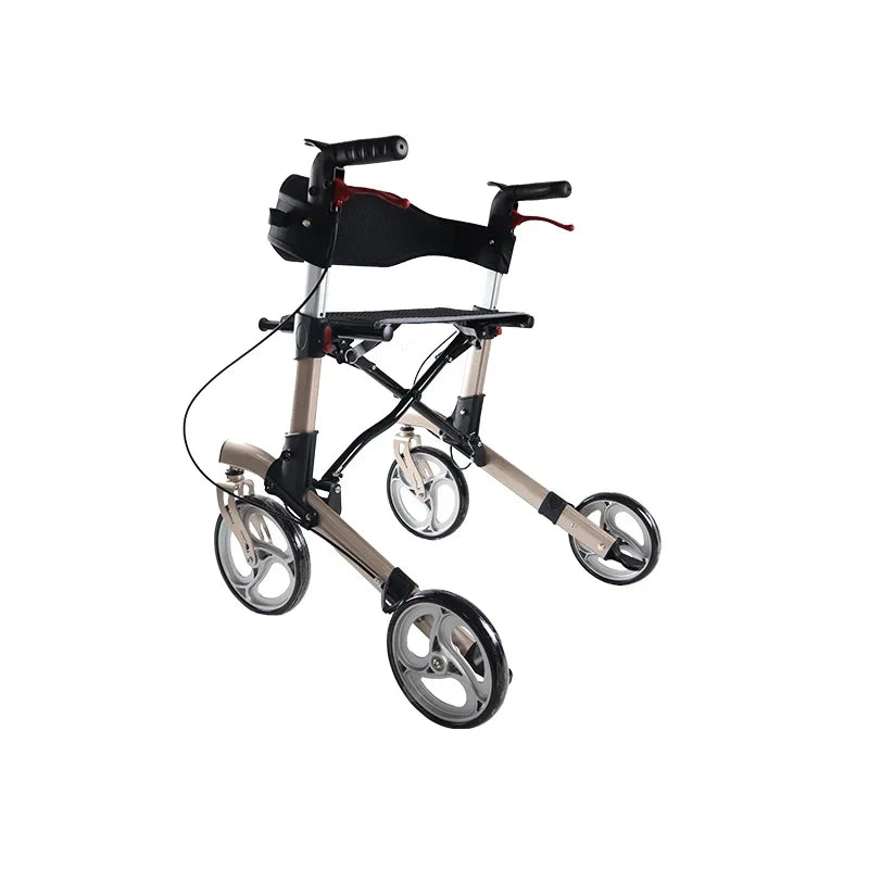 Wholesale Easy Folding Senior Walker with Padded Backrest, Lightweight Mobility Walking Aid for Adult Elderly - GilloServ