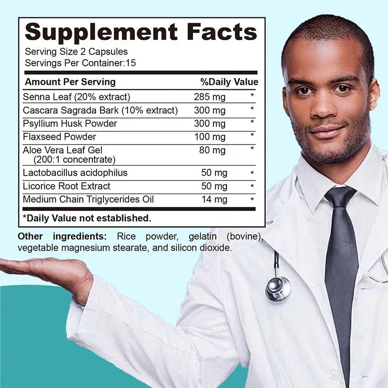 Gut and Colon Cleanse & Detox for Weight Loss-15 Day Quick Cleanser - Capsules Supplement to Flush Toxins&Boost Energy for Adult - GilloServ