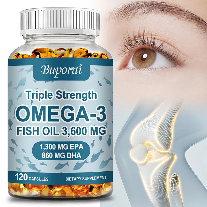 Omega 3 Fish Oil - Promotes Overall Health, Supports Energy, Relieve Fatigue, Improve Memory, Support Joints, Immune System - GilloServ