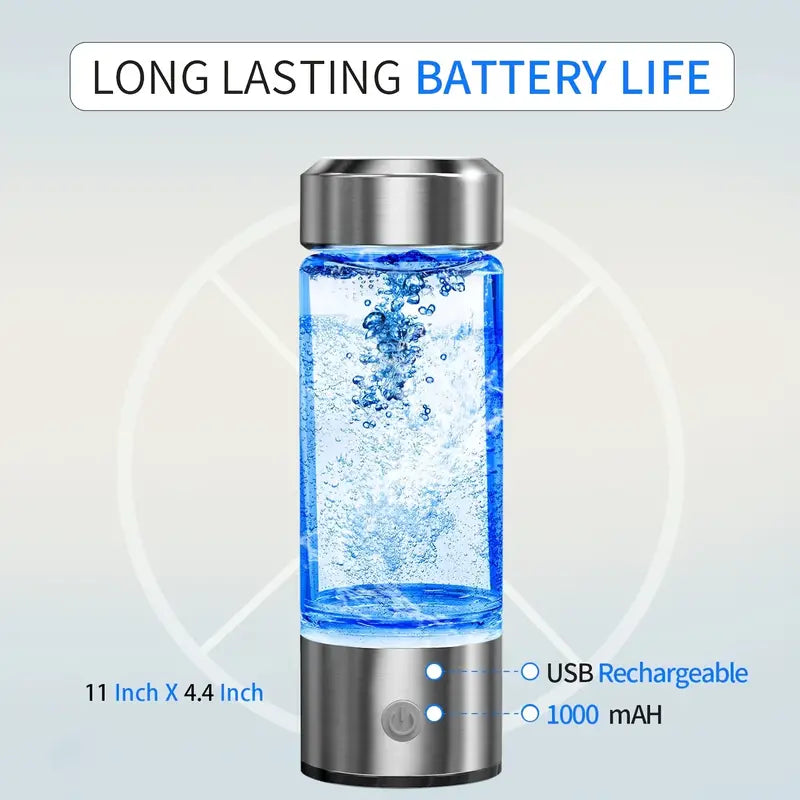 Portable Hydrogen Water Bottle Ionizer - Rechargeable Water Glass Cup - GilloServ