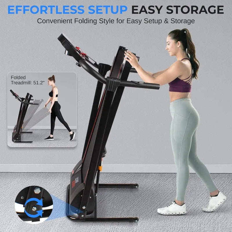 Electric Folding Treadmill Exercise Machine  Smart Compact Digital Fitness Treadmill - GilloServ