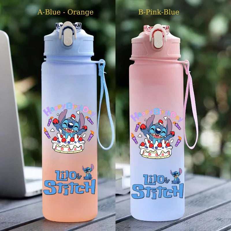 750ML Stitch Straw Water Bottle Eco-Friendly Plastic Water Cup - GilloServ
