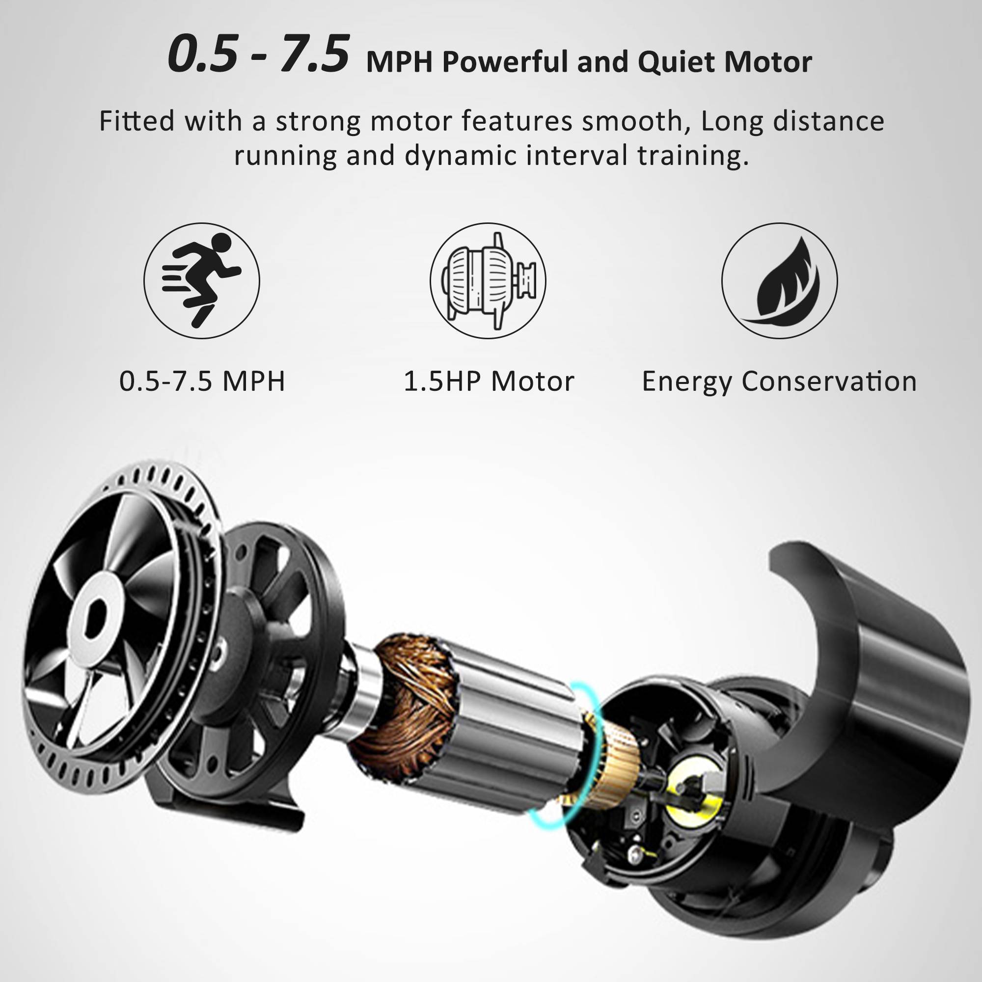 Home Use Easy Folding Treadmill,1.5HP Electric Running,Jogging Walking Machine - GilloServ