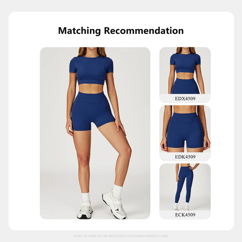 2Pcs Sports Suit Pants Woman High-Waist Butt-Lift Fitness Yoga Top - GilloServ