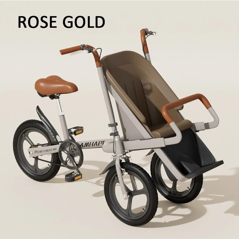 Mother And Baby Tricycle For Outdoor Cycling And Baby Transportation - GilloServ
