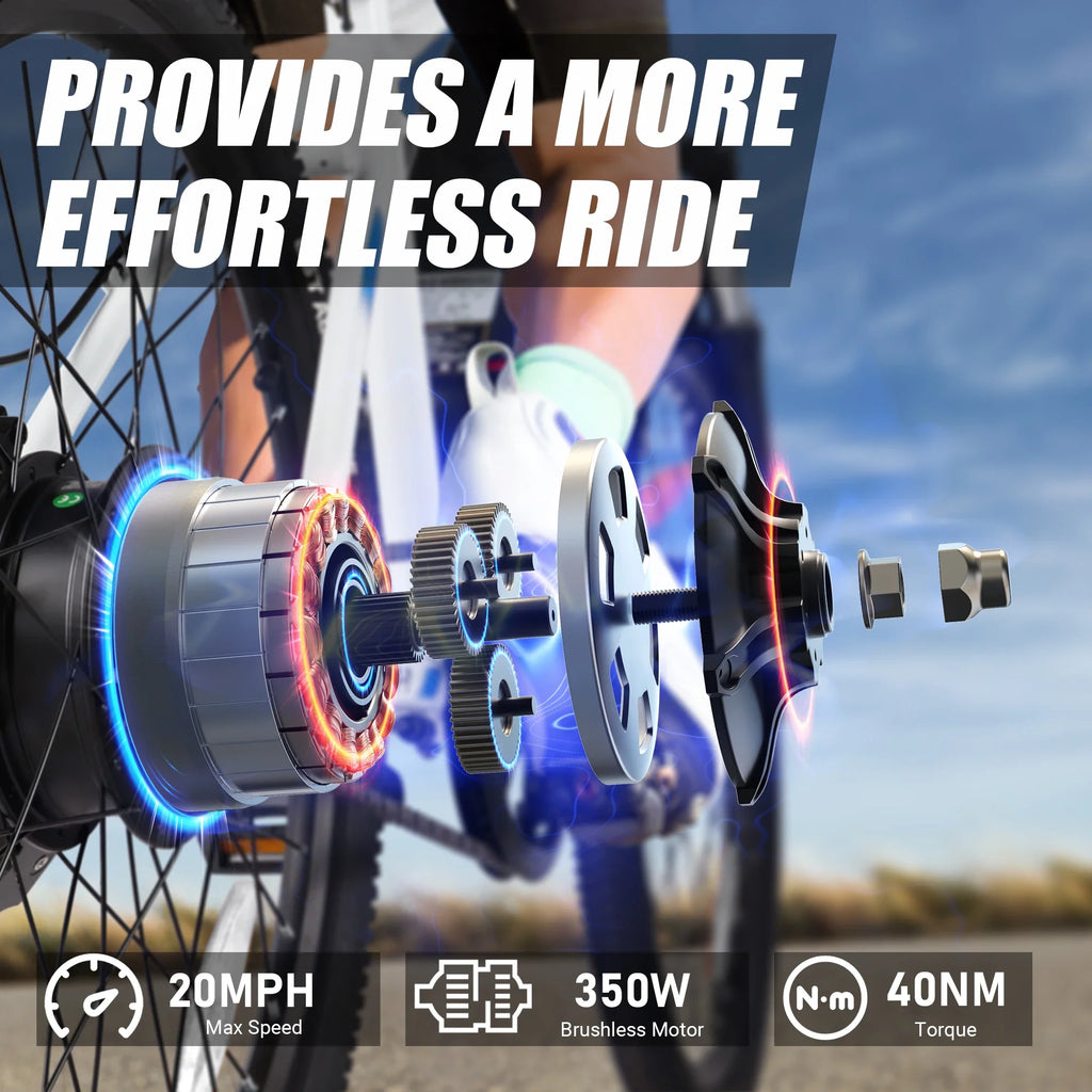 Comfort Ride Adult  M24-1 E-Bike 250W Motor 36V 7.8Ah Battery Mountain/City Commute Bike Electric Bike 24 Inch Tires - GilloServ