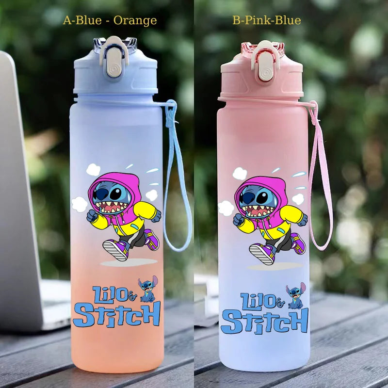 750ML Stitch Straw Water Bottle Eco-Friendly Plastic Water Cup - GilloServ