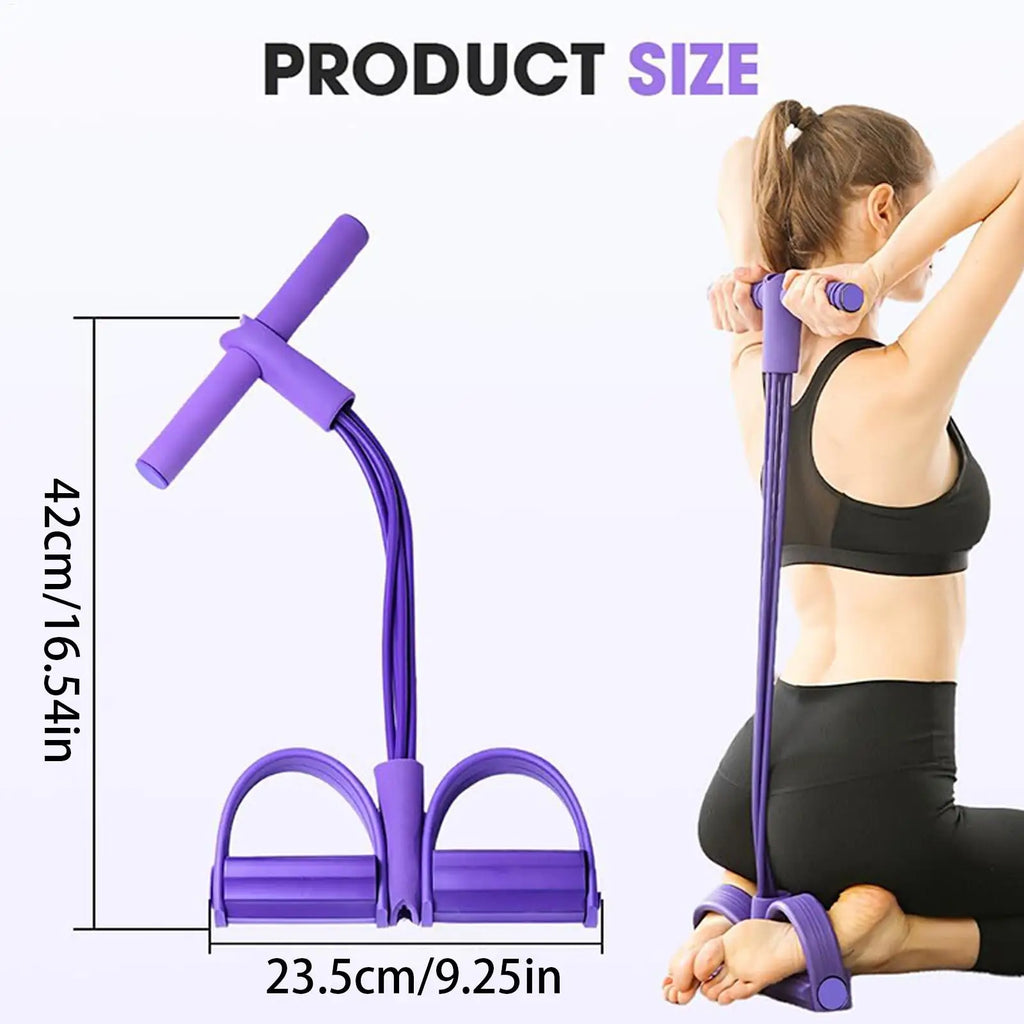 Fitness Resistance Bands 4 Tube Pedal Puller Exercise Resistance Band - GilloServ