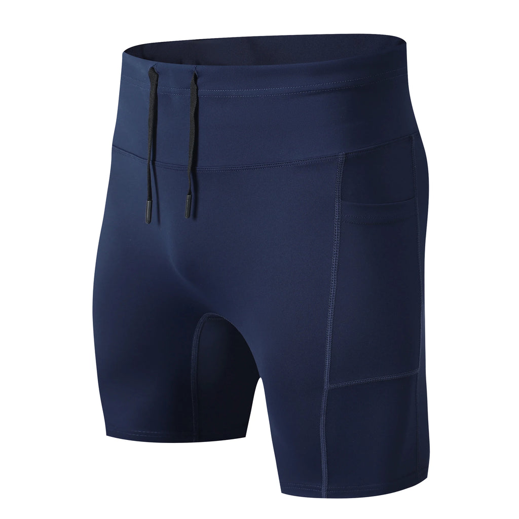 Men Women Yoga Running Shorts Pockets Outdoor Sports Half Pants Tights Exercise Fitness Gym Cycling Shorts Leggings Quick Drying - GilloServ