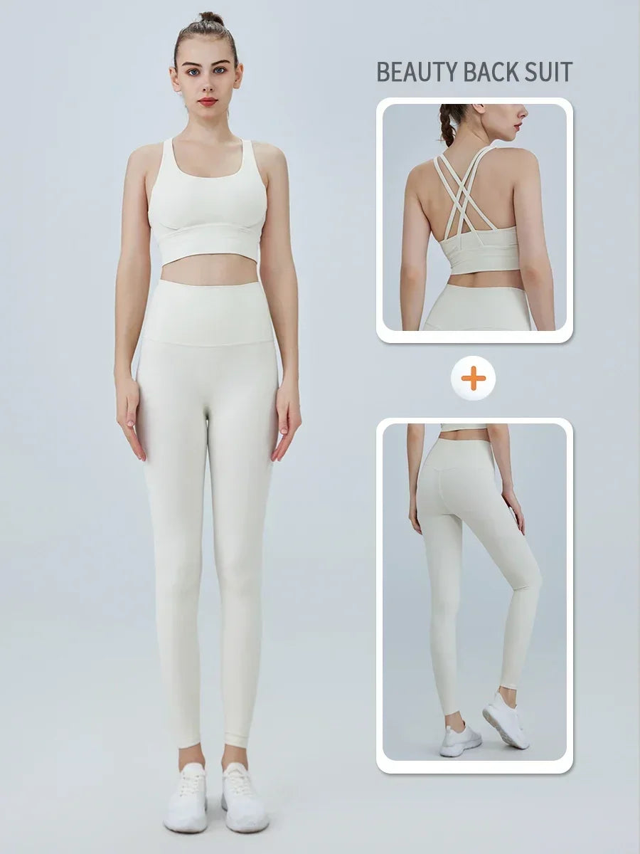 Yoga Clothes Women's Tracksuit Athletic Wear Pilates Fitness Suit - GilloServ