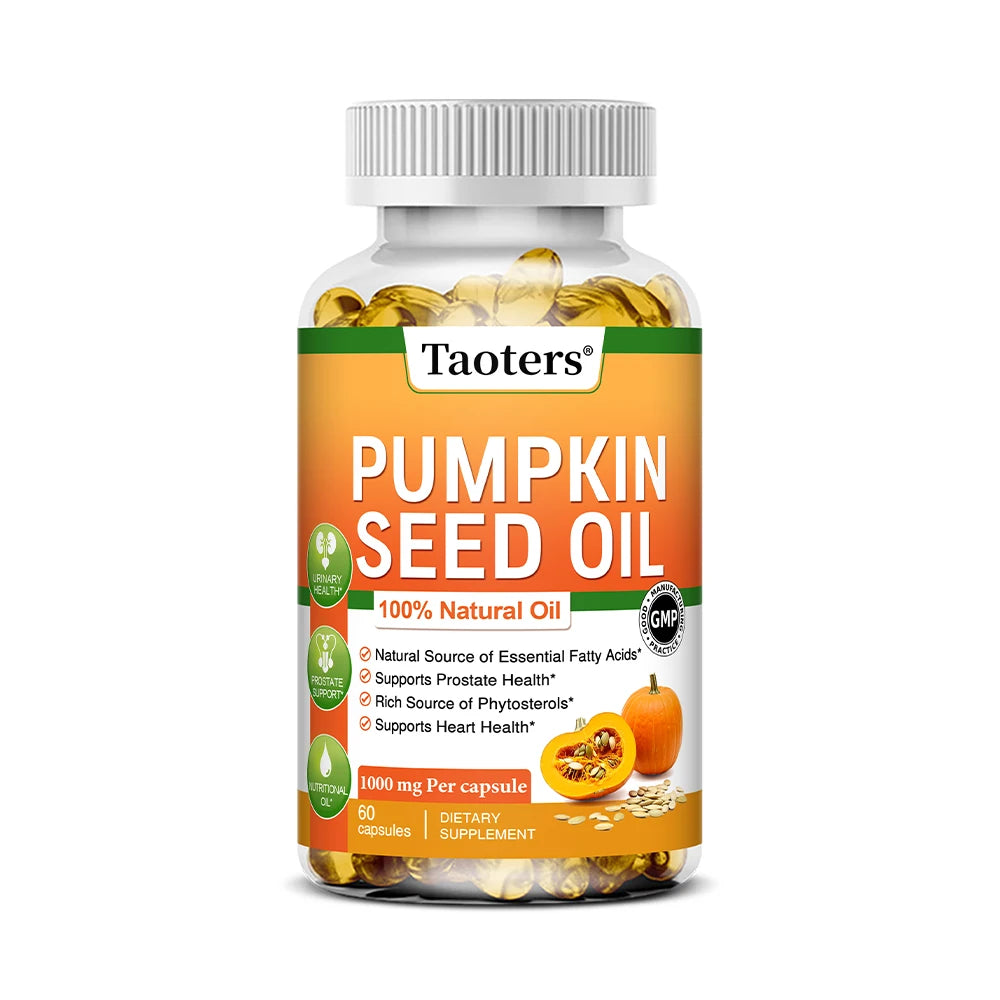 Pumpkin Seed Oil - Supports Prostate Health and Hair Growth, Enhances Brain Function, Urinary Tract Support - 120 Capsules - GilloServ