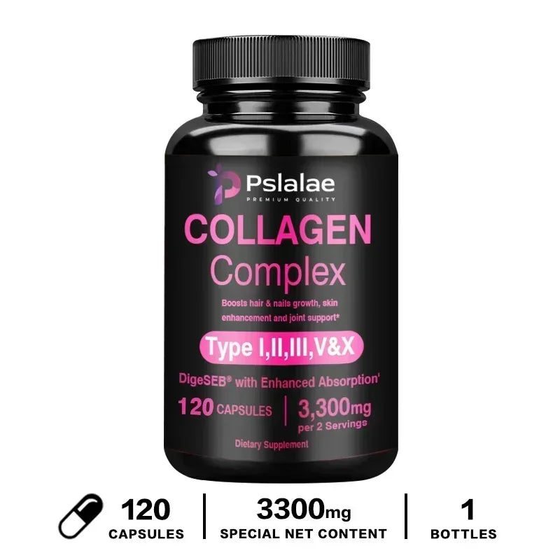 Collagen Complex Capsules - Brighten Skin Tone and Help Joint and Cardiovascular, Skin, Hair, Nails & Digestive Health - GilloServ