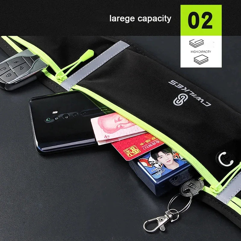 CWIKLES Sports Fanny Pack Women Running Belt Waist Bag Men Waterproof Gym Phone Pouch Banana Bags Run Accessories - GilloServ