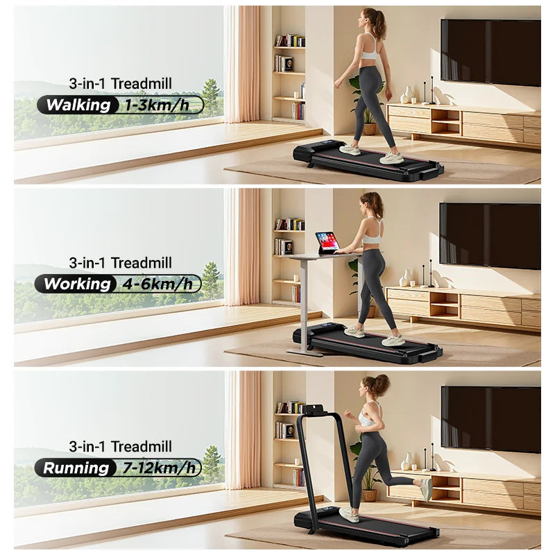 UMAY Walking Pad Treadmill: Incline, Under-Desk, Diamond Belt, Lightweight, Home/Office LED Display - GilloServ
