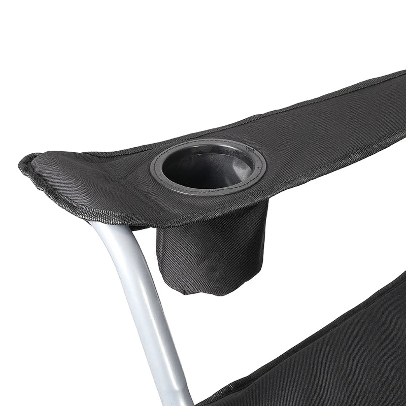 High Quality Portable Outdoor Cotton Beach Chair With Cup Hold on and Side Storage Bag Foldable Camping Chair - GilloServ