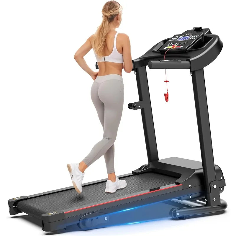 Foldable Treadmill 3.0 HP Quiet Brushless, 7.5 MPH, 300 LBS Capacity for Home Gym Use with Pulse Sensor LED Display Treadmill - GilloServ