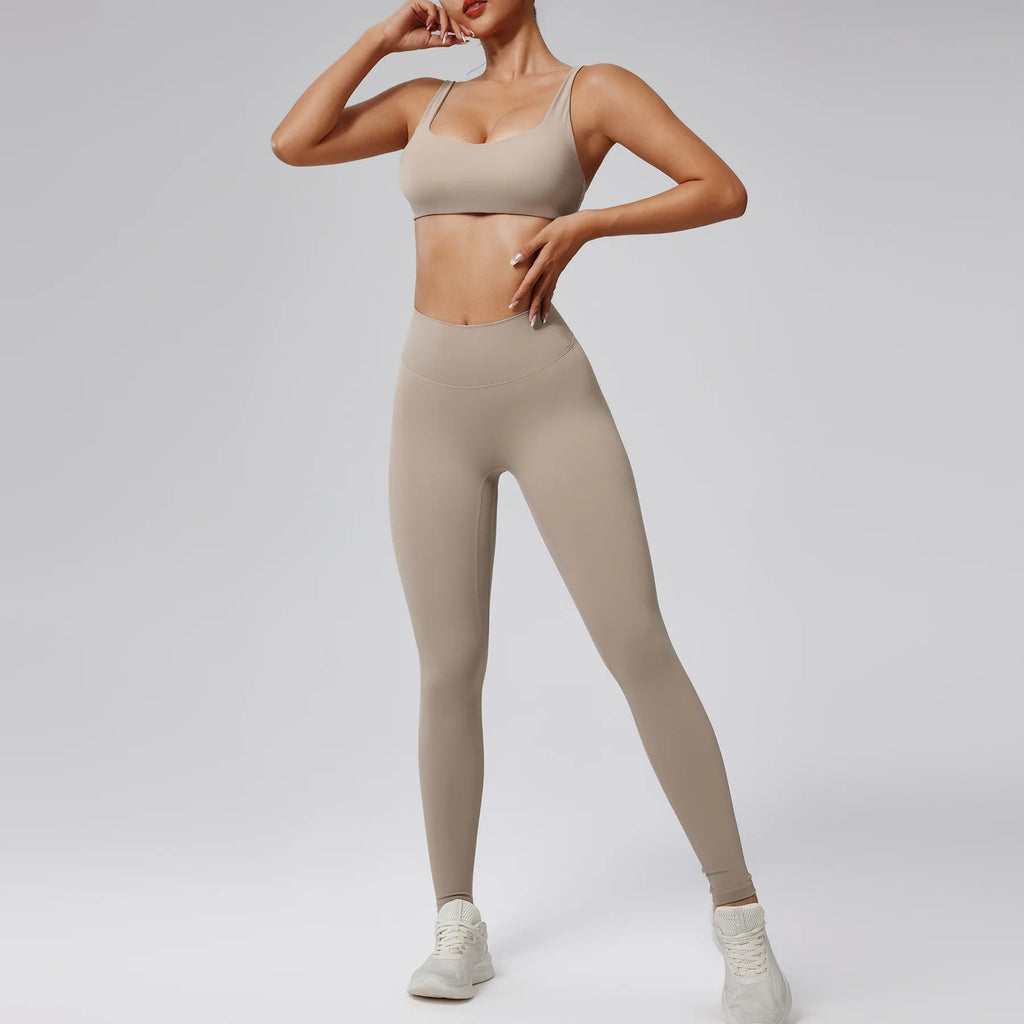 Yoga Suit Tight Yoga Suit Seamless High-Waist Quick-Drying Running Sports - GilloServ